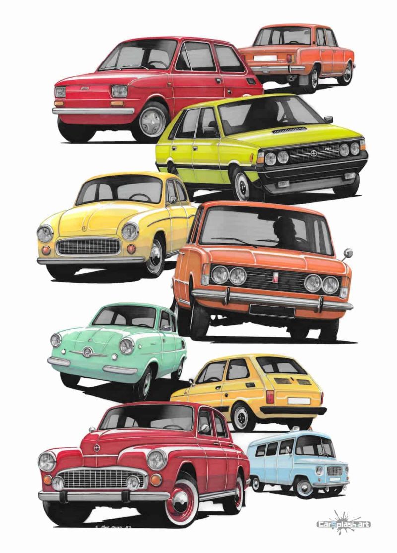 polish classic cars poster