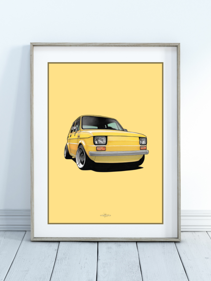Fiat 126p yellow reprint